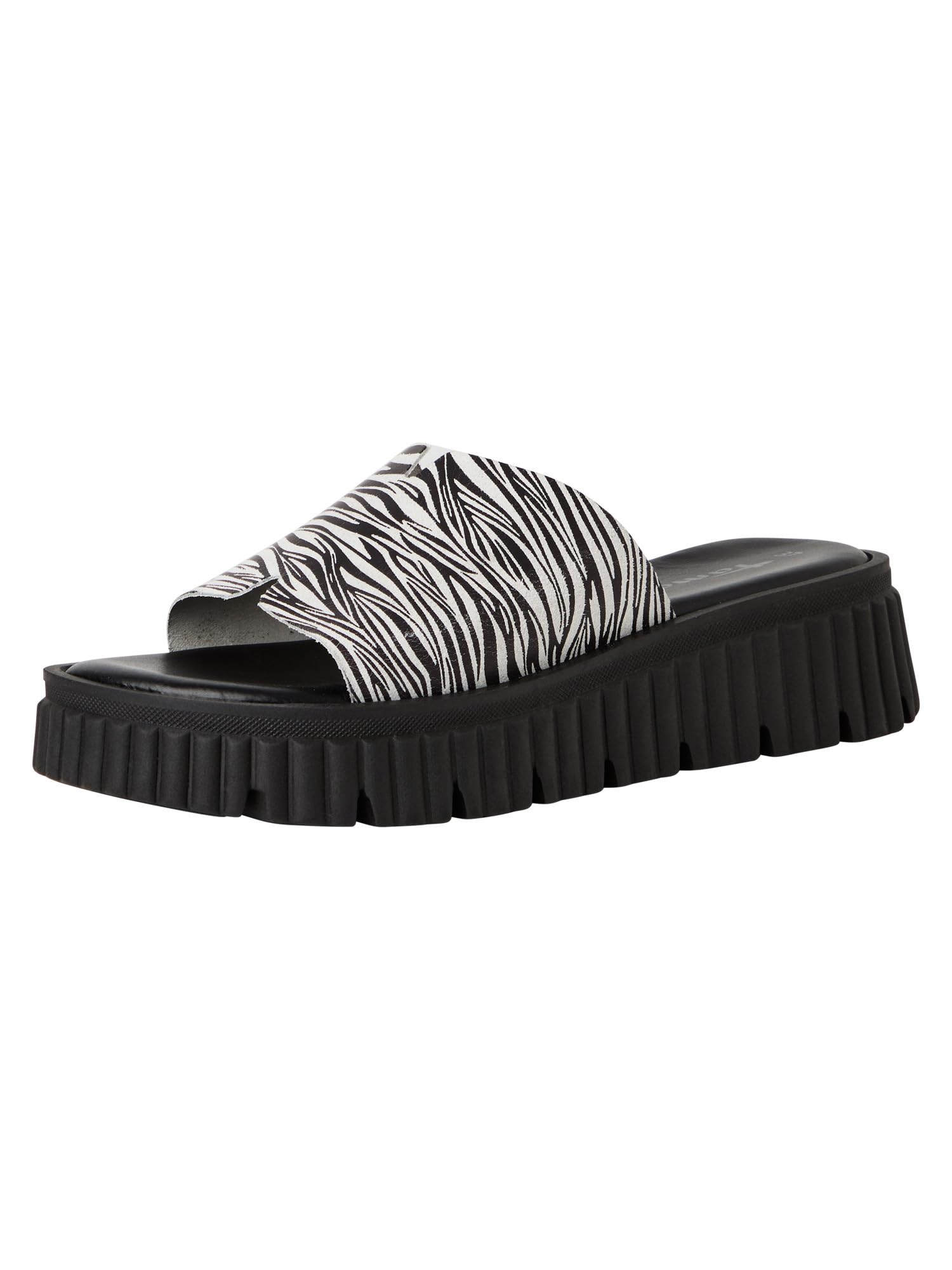 Tamaris Women's leather mules with wedge heel black 7.5 UK