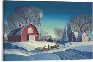 GHUYTKN Dale Nichols Bringing Home The Tree High-Definition Giclee Art Print Artworks Picture Print Poster Wall Art Painting Canvas Decor Home Posters Decorative 12x18inch(30x45cm)