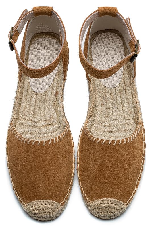 Image of Women's Espadrille FLat Sandals Closed Toe Ankle Wrap,Classic Lace Up Summer Dressy Flat Shoes