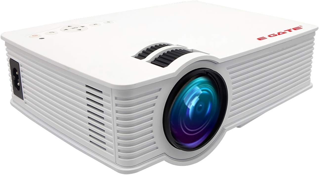 Egate i9 Pro Android 1080p HD 720p Native 2400 Lumens 210 ANSI Portable Projector, 120" (304 cm) max Screen (3.04 m) 1280 X 720| AV,HDMI,SD Card,USB, Audio Out, CPU, Android, WiFi | (EGi9A) (White)
