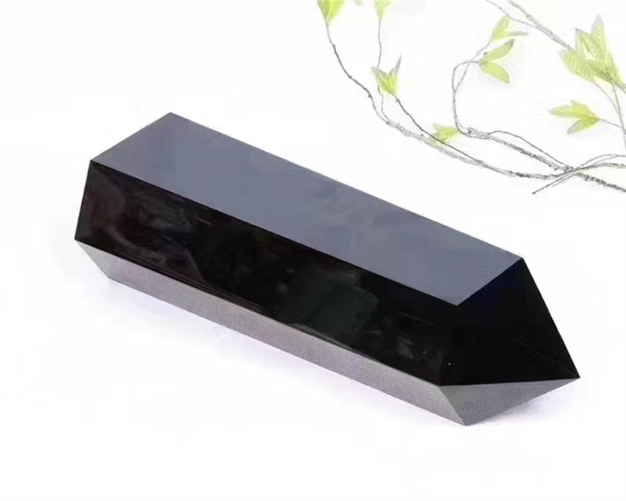 Adornos de cristal Columna Hexagonal de obsidiana de roca Natural, adorno Mineral de punto de cristal, varita curativa, decoración del hogar, decoración de regalo DIY hermoso cristal(6-7cm 1pc)