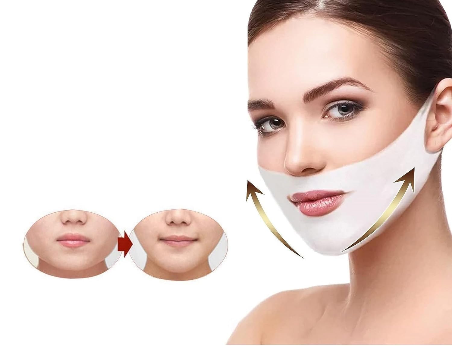 SHANIX IMPEX Double Chin Reducer V Line Lifting Mask Face Slimming Strap Chin Neck V Shaped Lift Tape Chin Up Patch V Up Contour Tightening Firming, 1 Count