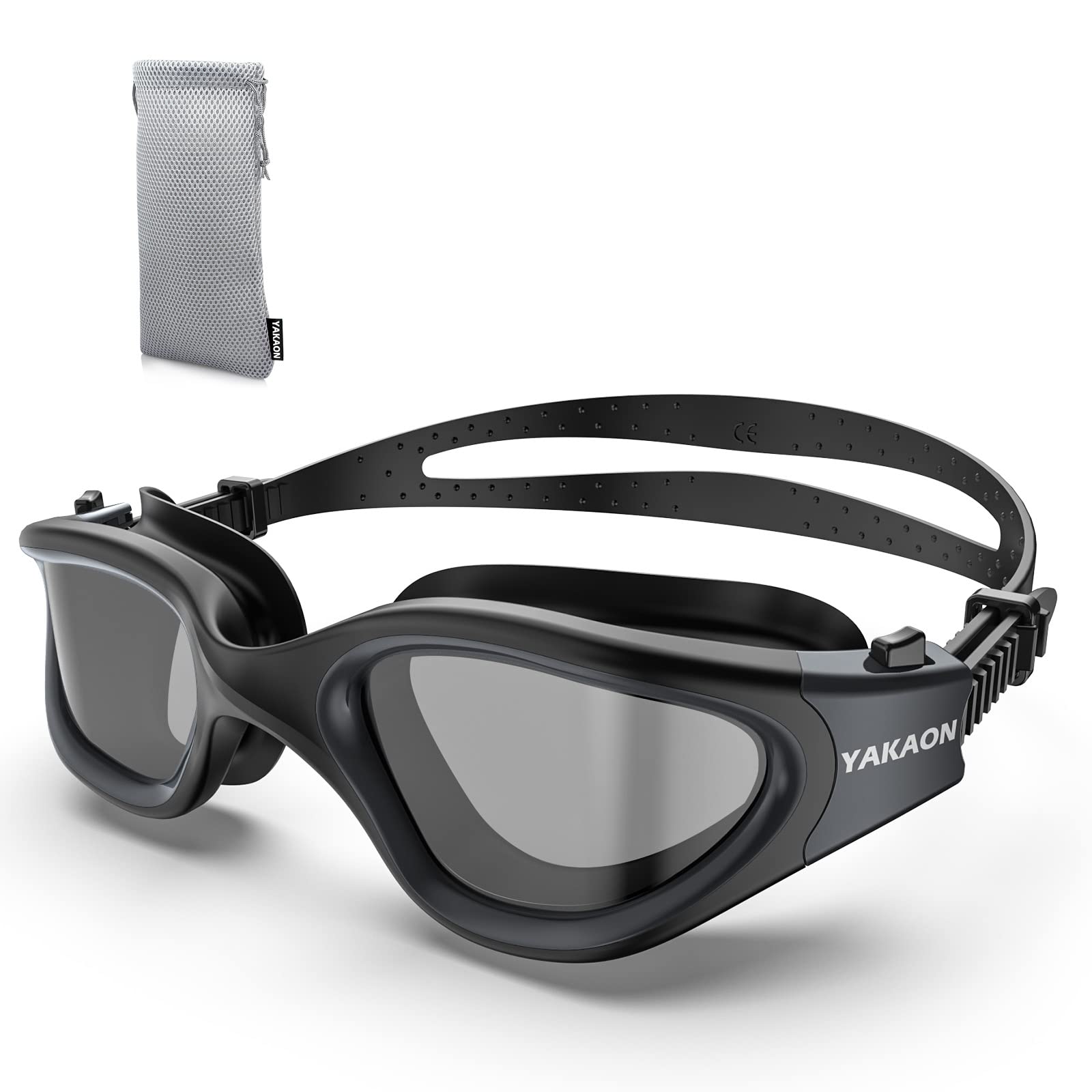 YAKAON Adult Swim Goggles for Men & Women, Anti-Fog Lenses & Leakproof Seal for Lap Swimming, Open Water, Pool