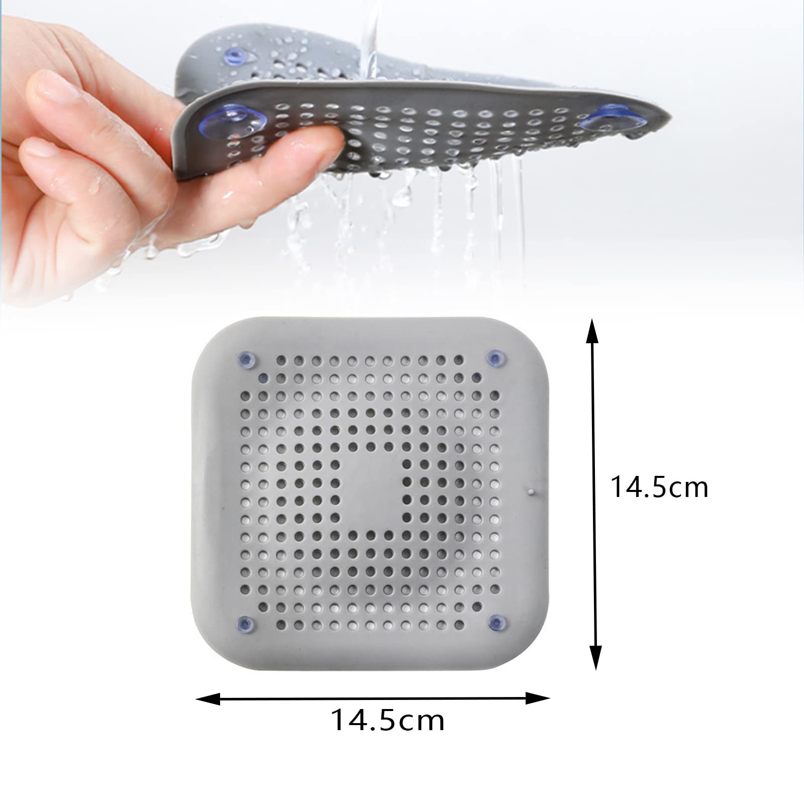 Lot De 4 Filtres à Cheveux En Silicone Avec Ventouses - Pour Douche, Évier, Baignoire - Anti-Bouchons - 12