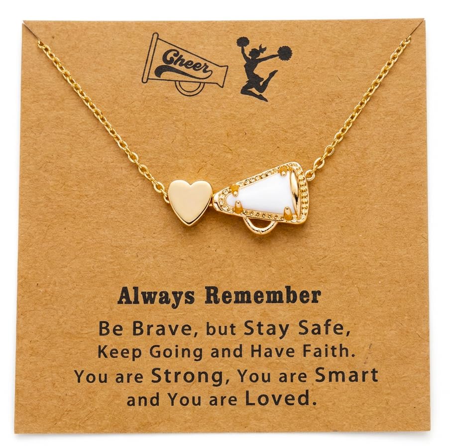Specharm Cheerleader Cheer Gifts Cheerleading Necklace for Women Mom Coach Team Cheer Stuff Accessories Birthday Gifts for Cheerleader