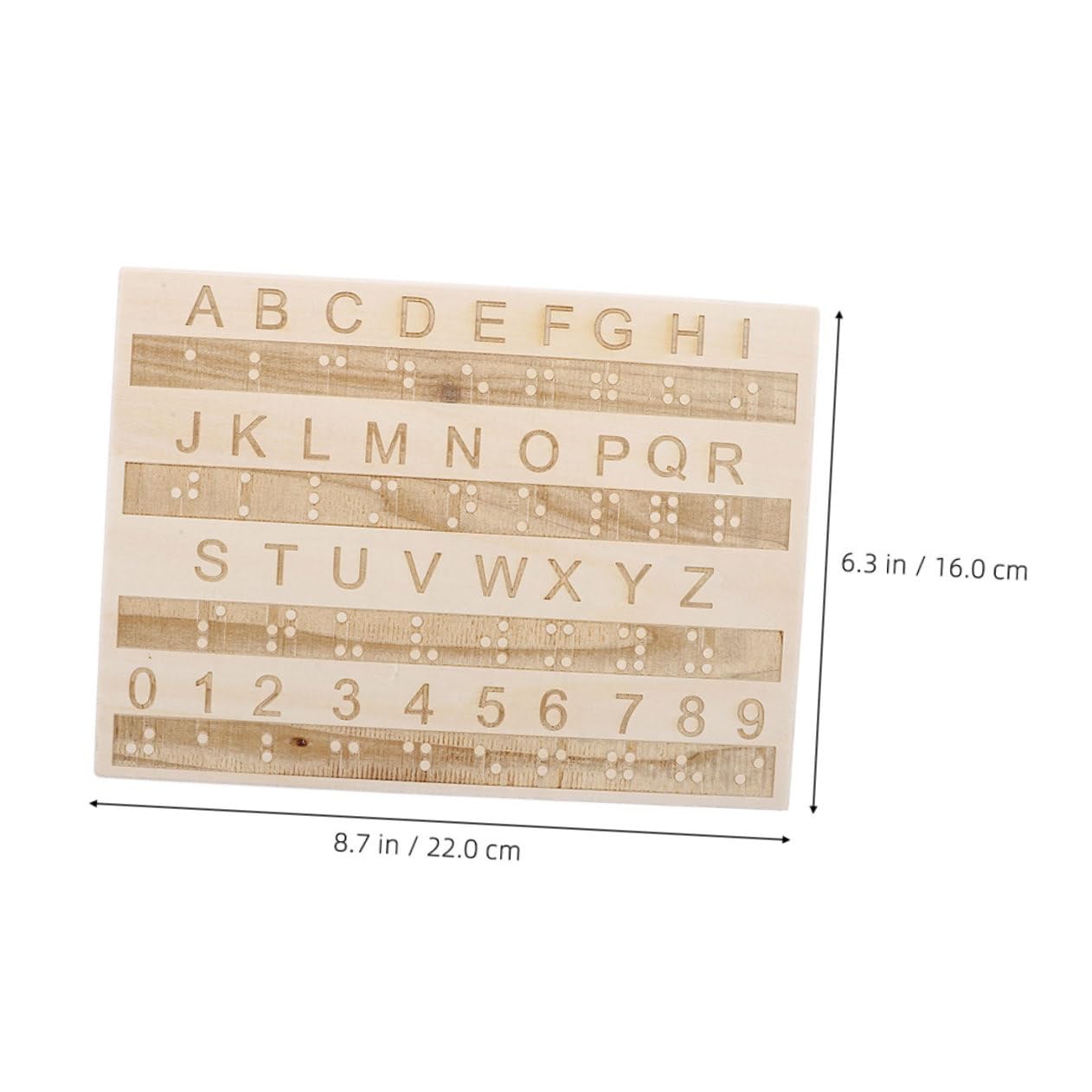 Kisangel Tablero de Alfabeto Braille de Madera, Ayuda Didáctica Táctil para Niños, 3 Piezas, Ligero y Fácil de Llevar, Aprendizaje Color Aleatorio