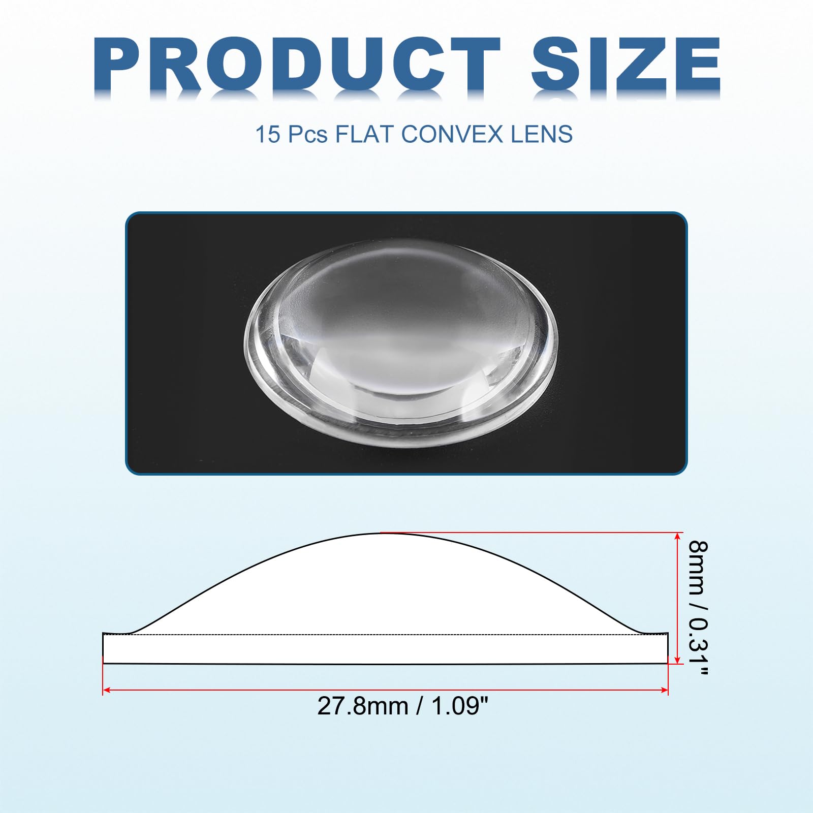 PATIKIL Diameter 27.8mm Flat Convex Lens - Image 2