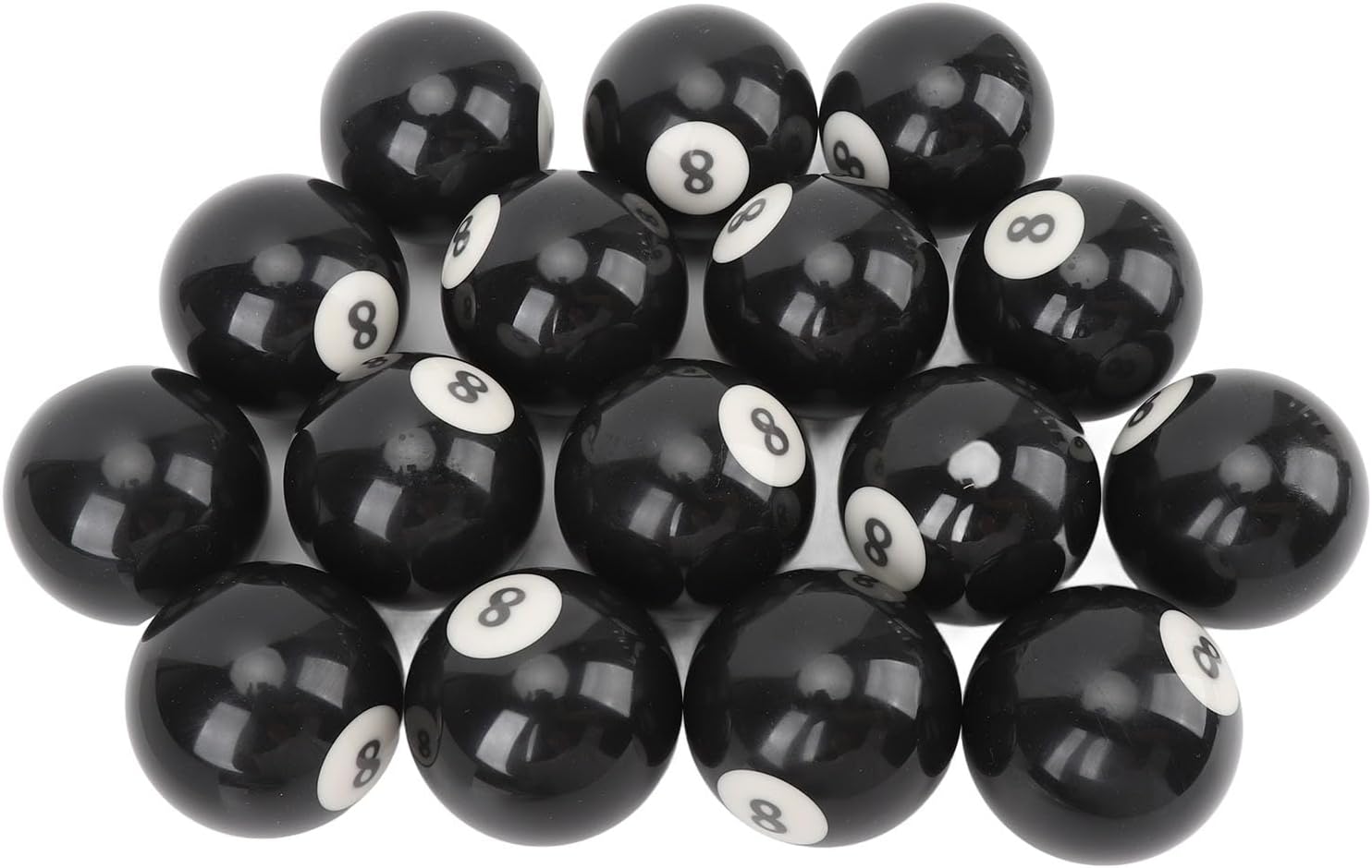 EVTSCAN Pool Eight Ball Premium Black Resin Billiard 8 Ball Set for Game Room