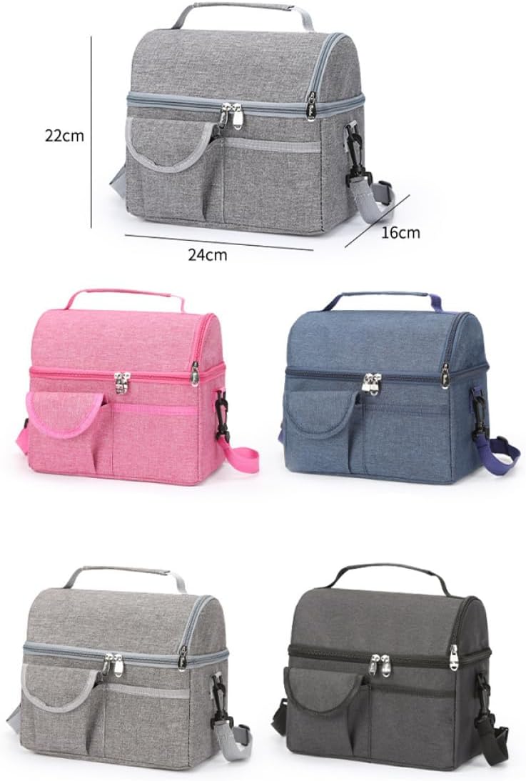 PRETYZOOM 1pc Insulation Bag Reusable Lunch Bags Produce Foldable Cooler Bag Portable Milk Warmer Bottle Warming Bags Freezer Kit Insulated Food Bag Fresh Keeping Packet Bag Navy