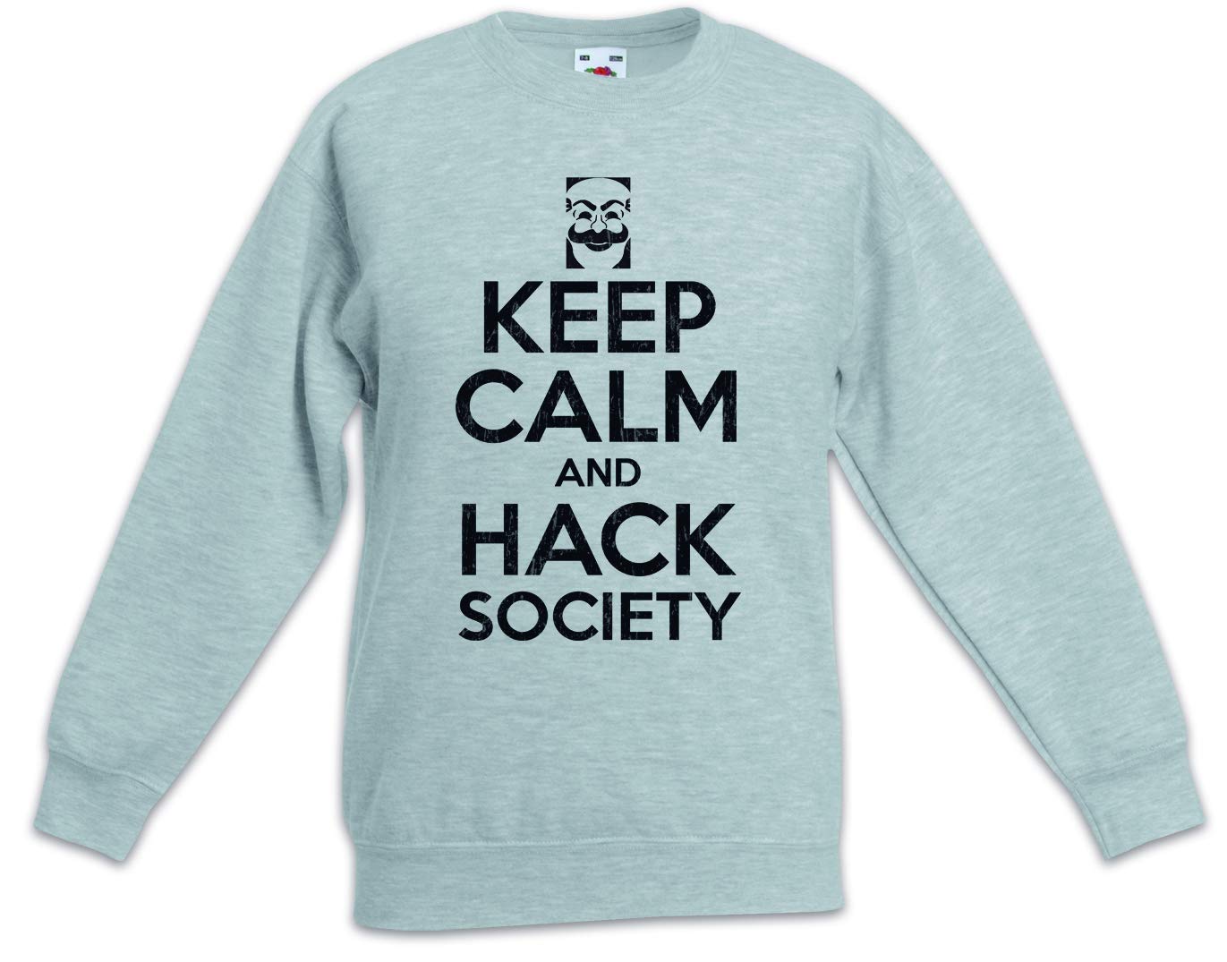 Sweat-shirt Keep Calm and Hack Society enfants fini les pulls rêches