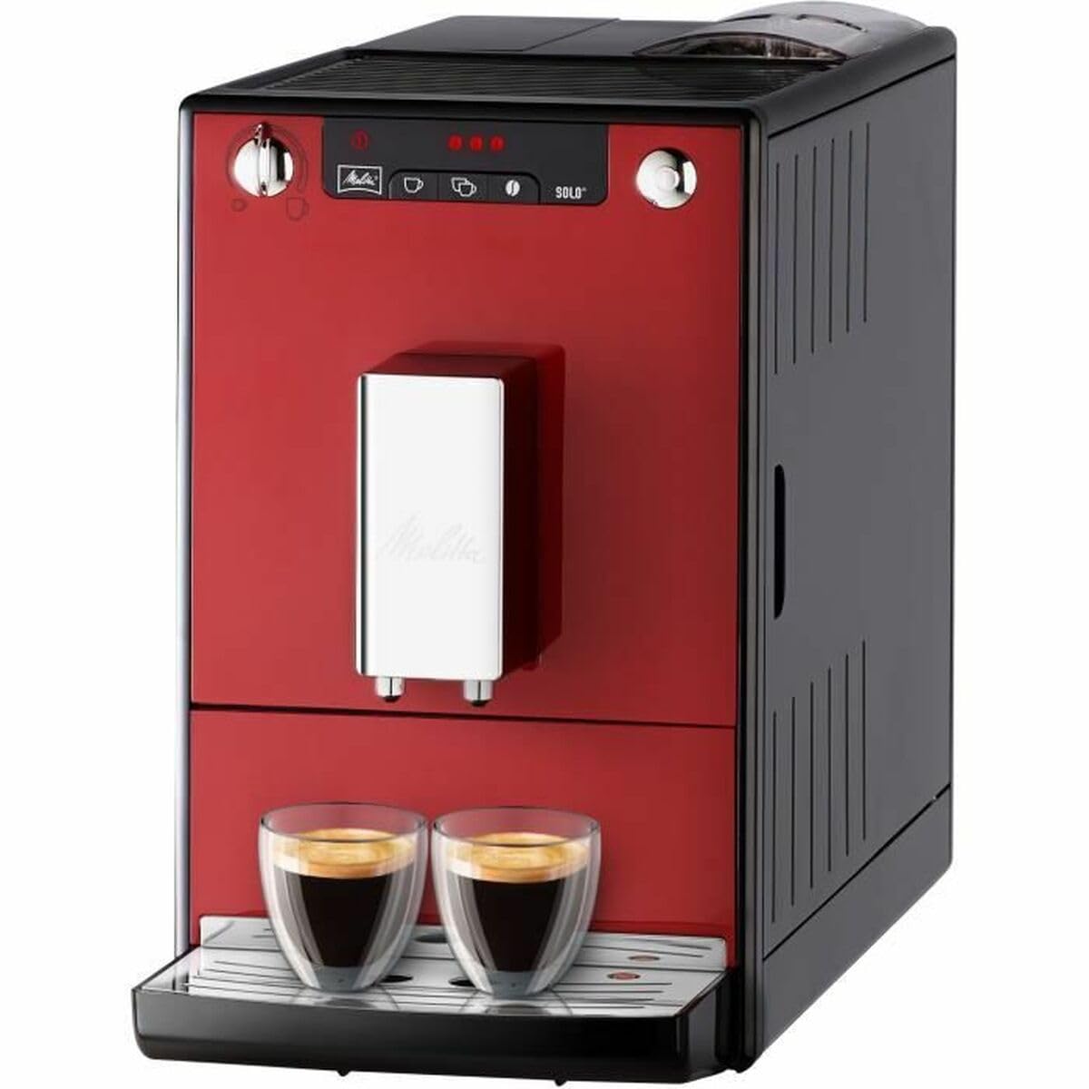 Melitta Caffeo Solo E950-104, Schlanker Kaffeevollautomat mit Vorbrühfunktion, Rot