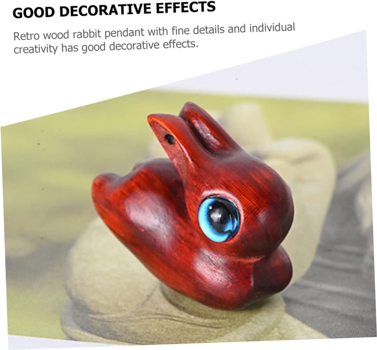 EXCEART 6 Pcs Rabbit Sculpture Wood Bunny Statue Miniature Easter ...