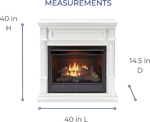 Miniatura 62 de Duluth Forge Sistema de chimenea de gas sin ventilación de combustible dual con chimenea, control remoto, 5 troncos de fuego, uso con gas natural