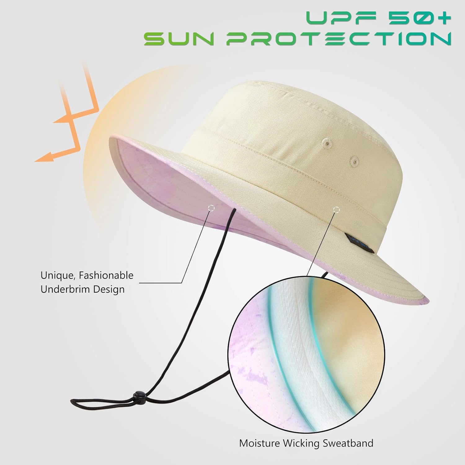 UPF 50+ Foldable Sun Hat Patterned Under Brim Bucket Hats for Summer Hiking Fishing Beach Safari Men Women - Image 5