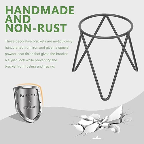 Miniatura 6 de VOSAREA Soporte de exhibición de bola de hierro negro Soporte de esfera Soporte de esfera Soporte de exhibición de hierro Estante de bola de cristal