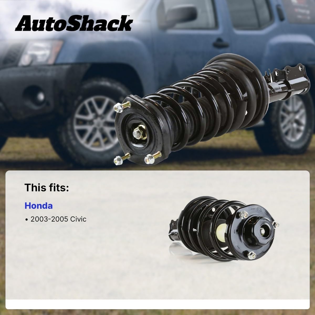AutoShack Front Complete Strut & Coil Spring Assembly - Passenger Side for Honda, Civic 2003-2005, FWD L4 1.7L