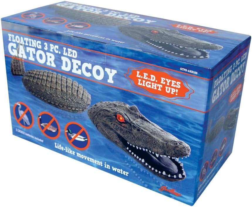 Good Times 32-Inch Floating 3-Piece Gator Decoy and Pond Float Light with LED Eyes (Discontinued by Manufacturer)