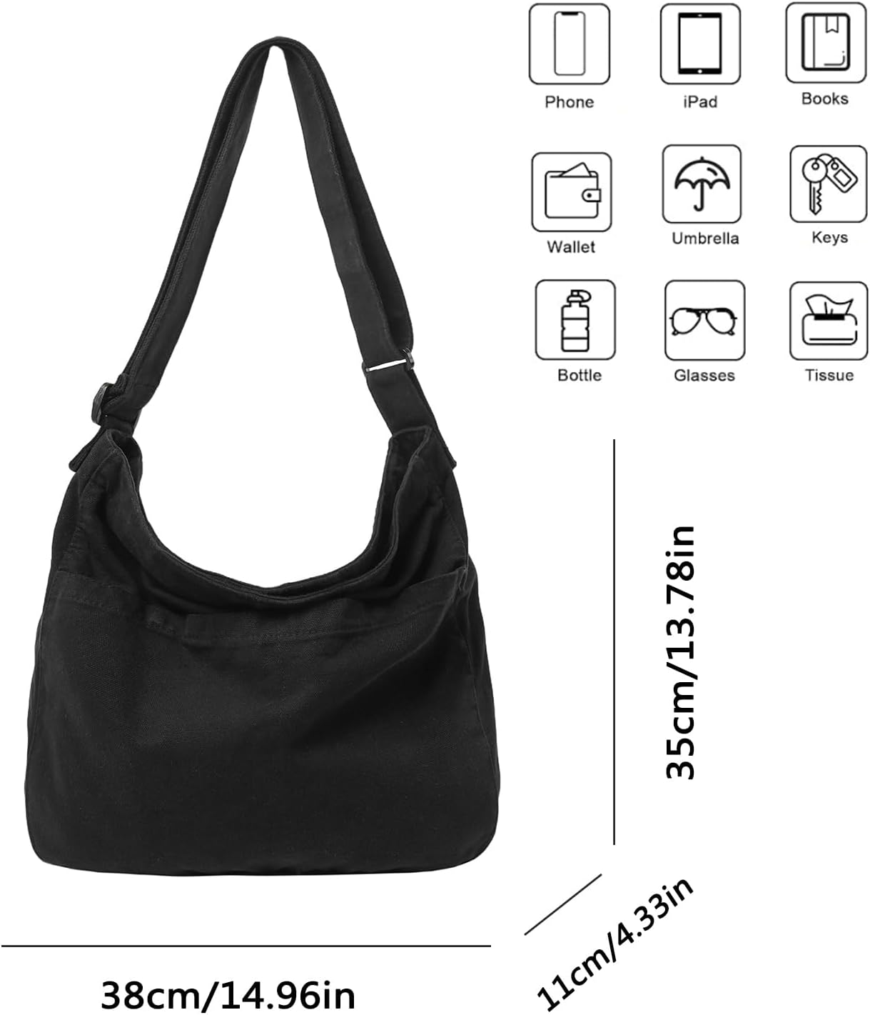 Canvas Messenger Bags for Women Crossbody Bag for School Hobo Men Cute Large Shoulder Lightweight Tote - Image 4