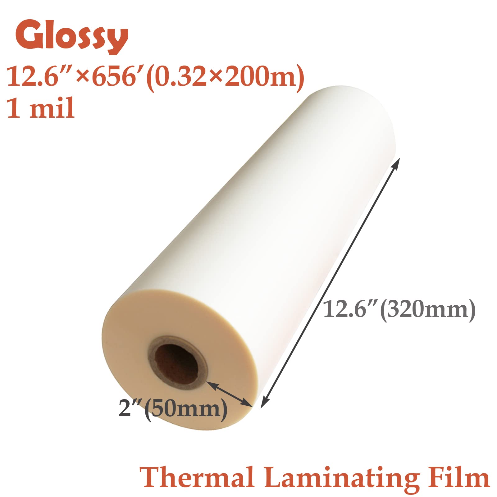 INTSUPERMAI Thermal Roll Laminating Film Hot Laminating Film for Paper and Photo Laminating BOPP Thermal Lamination Film 656ftx12.5in (Glossy Type)