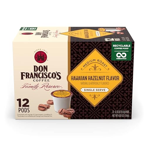 Miniatura 9 de Don Franciscos Coffee Vanilla Nut Flavored Sabor de Nuez y Vainilla, cápsulas reciclables estilo K-Cup, compatibles con cafeteras Keurig (100
