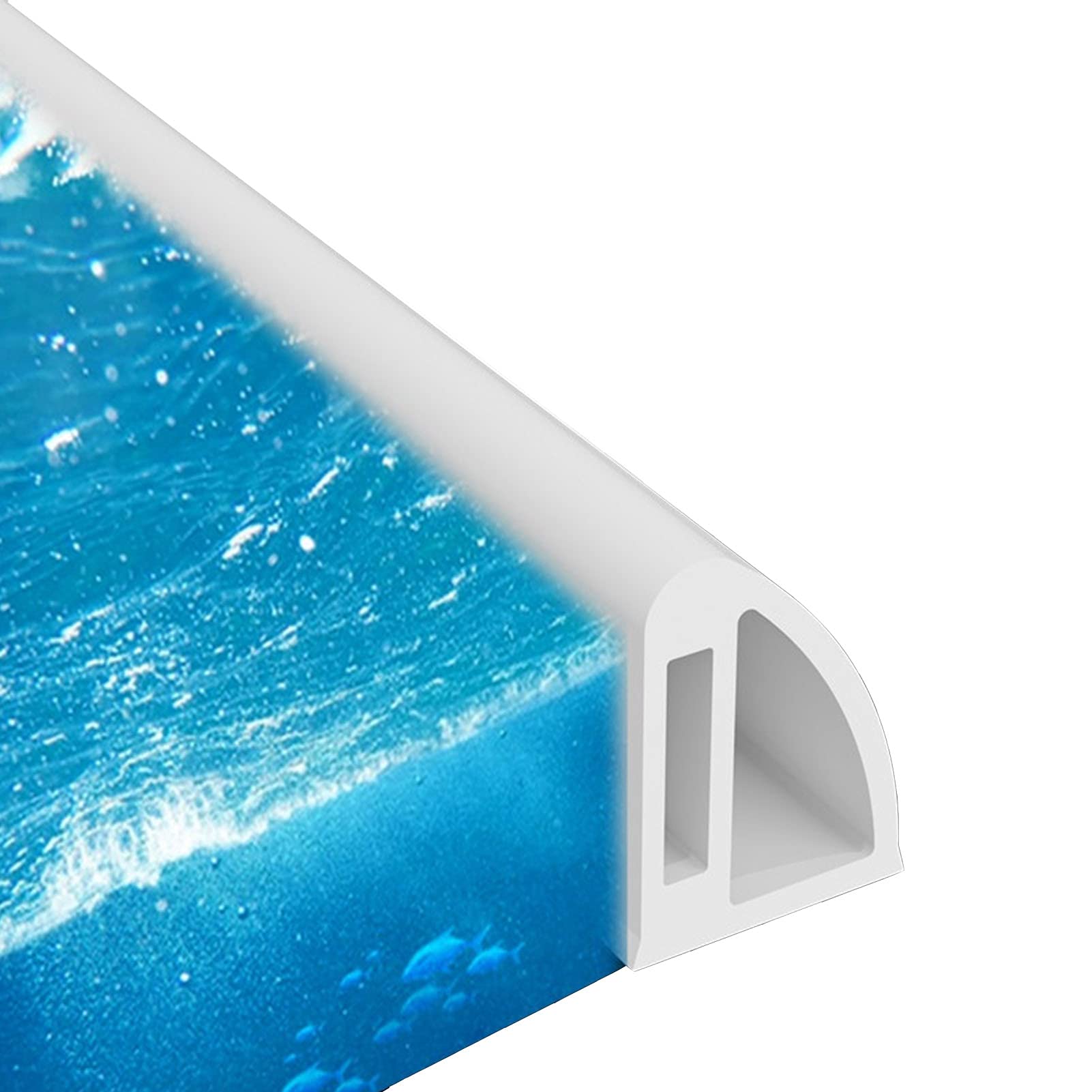 NBSGTXO Shower Tray Sealing Collapsible Silicone Shower Dam Self-Adhesive Water Wet Dry White Multiple Sizes(300cm(118inch))