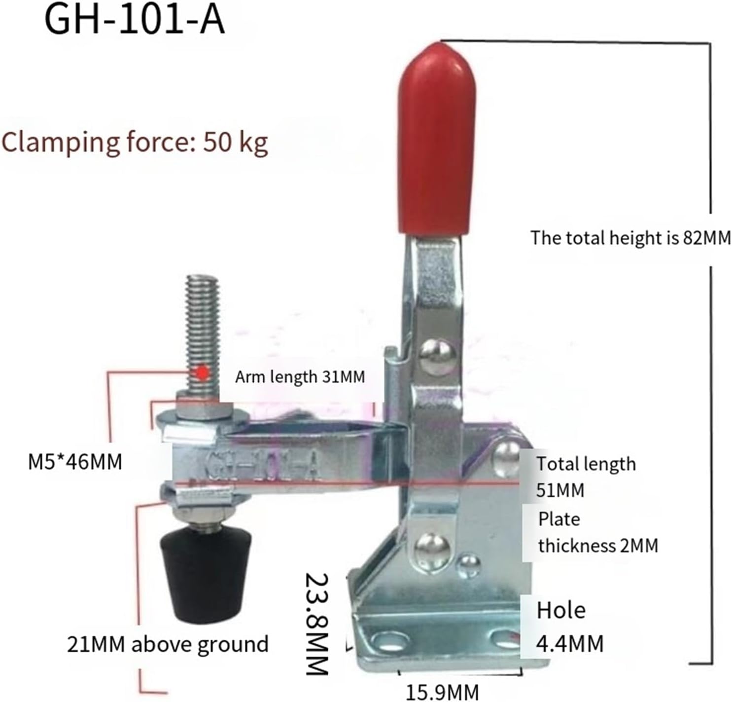 Toggle Clamps Horizontal Quick Clamp Heavy Workbench Clamp Chuck Engraving Machine Compressor Toggle Clamp Tool Clamps(GH-102-B 1Pcs)