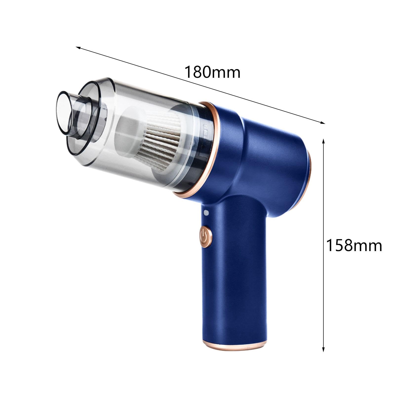 Mini Aspiradora de Mano Inalámbrica para Coche con Potencia de Succión de 8000 PA, Recolector de Polvo para Escritorios, Teclados Y Estantería, Azul, Individual