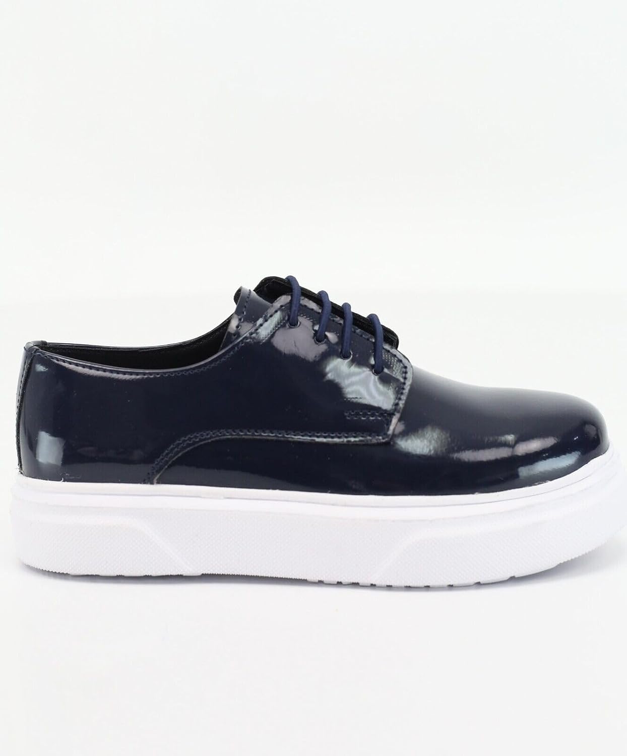 SIRRI Boys' Patent Platform Derby Shoes – Lace-Up Formal Smart Wedding & Prom Footwear