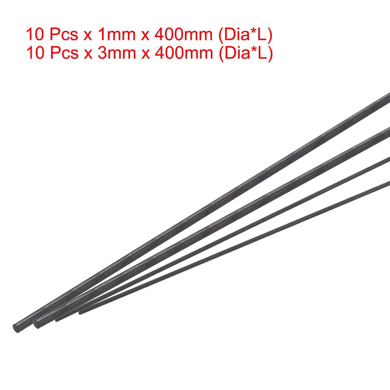 QUARKZMAN Kohlefaserstange 3 Mm X 450 Mm – 4er-Pack, Für RC-Flugzeuge, Quadcopter, Drohnenarme & Modellbau, Leicht Und Stabil