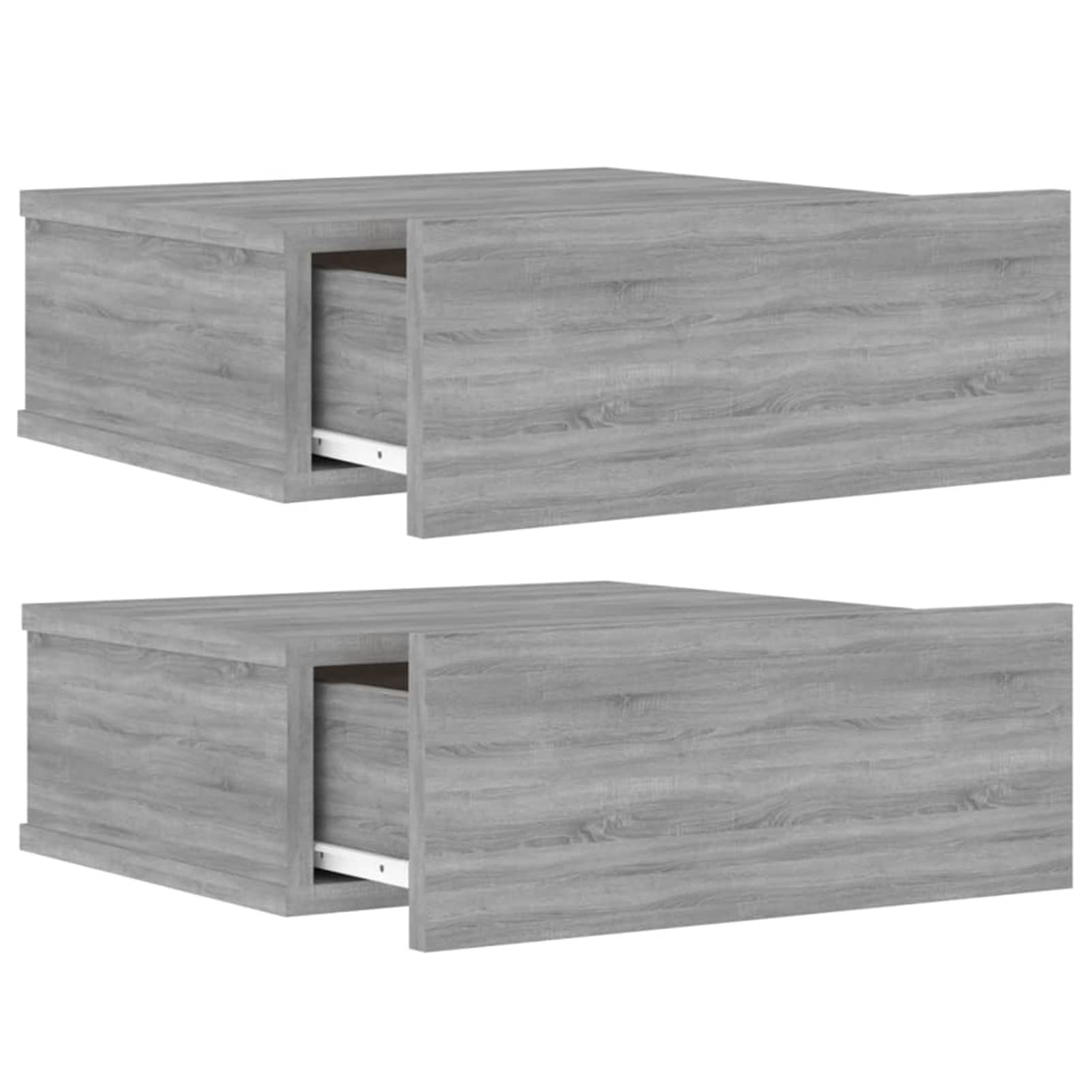 Homgoday Mesitas de noche flotantes Sonoma, color gris, 40 x 30 x 15 cm, madera de ingeniería, mesita de noche flotante, mesita de noche montada en la pared, mueble de almacenamiento para dormitorio