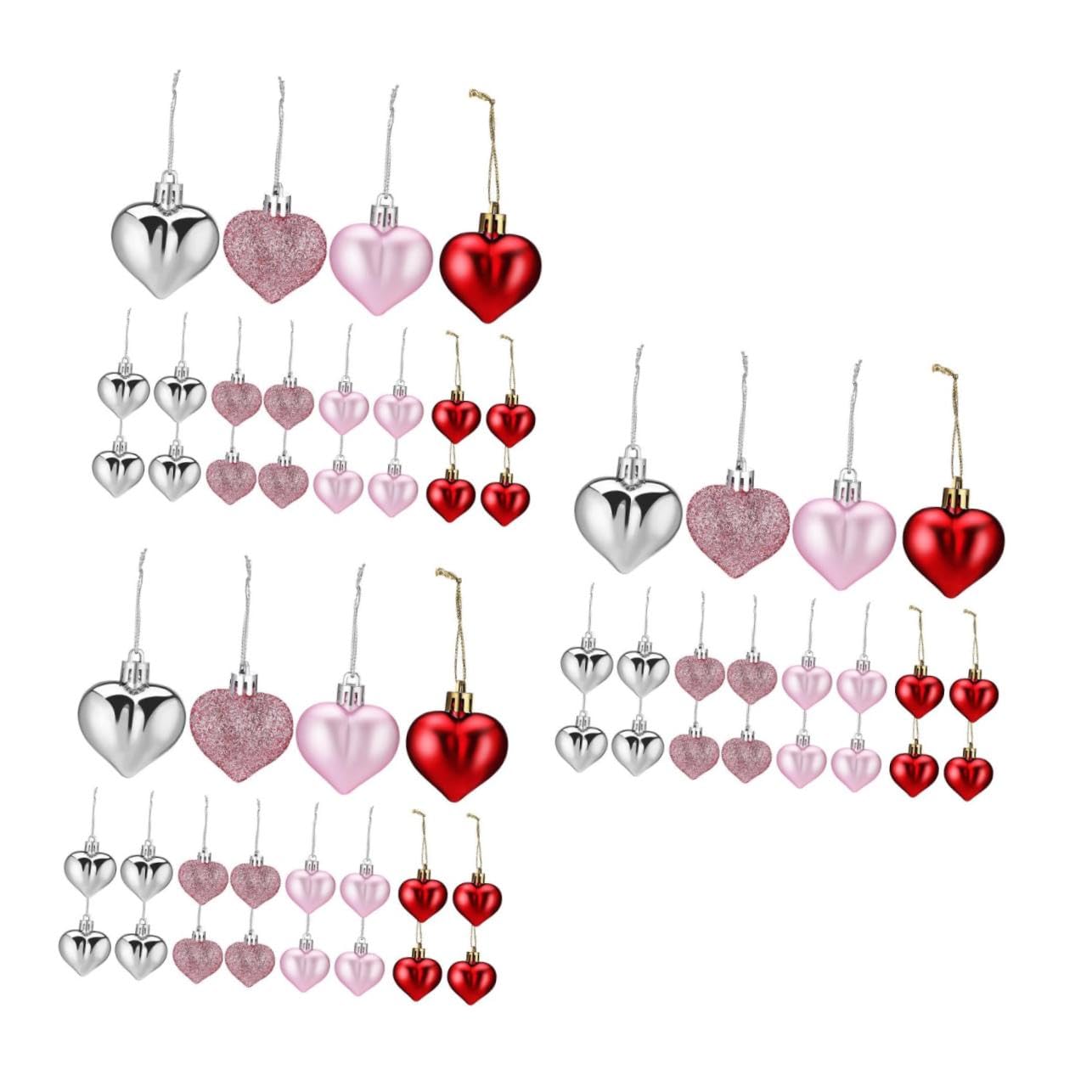 Cabilock 3 Juegos Colgante Bola Corazón Decoración De San Valentín Decoración San Valentín del Corazón del Día De San Valentín Ornamento del El Plastico 48 Uds * 3