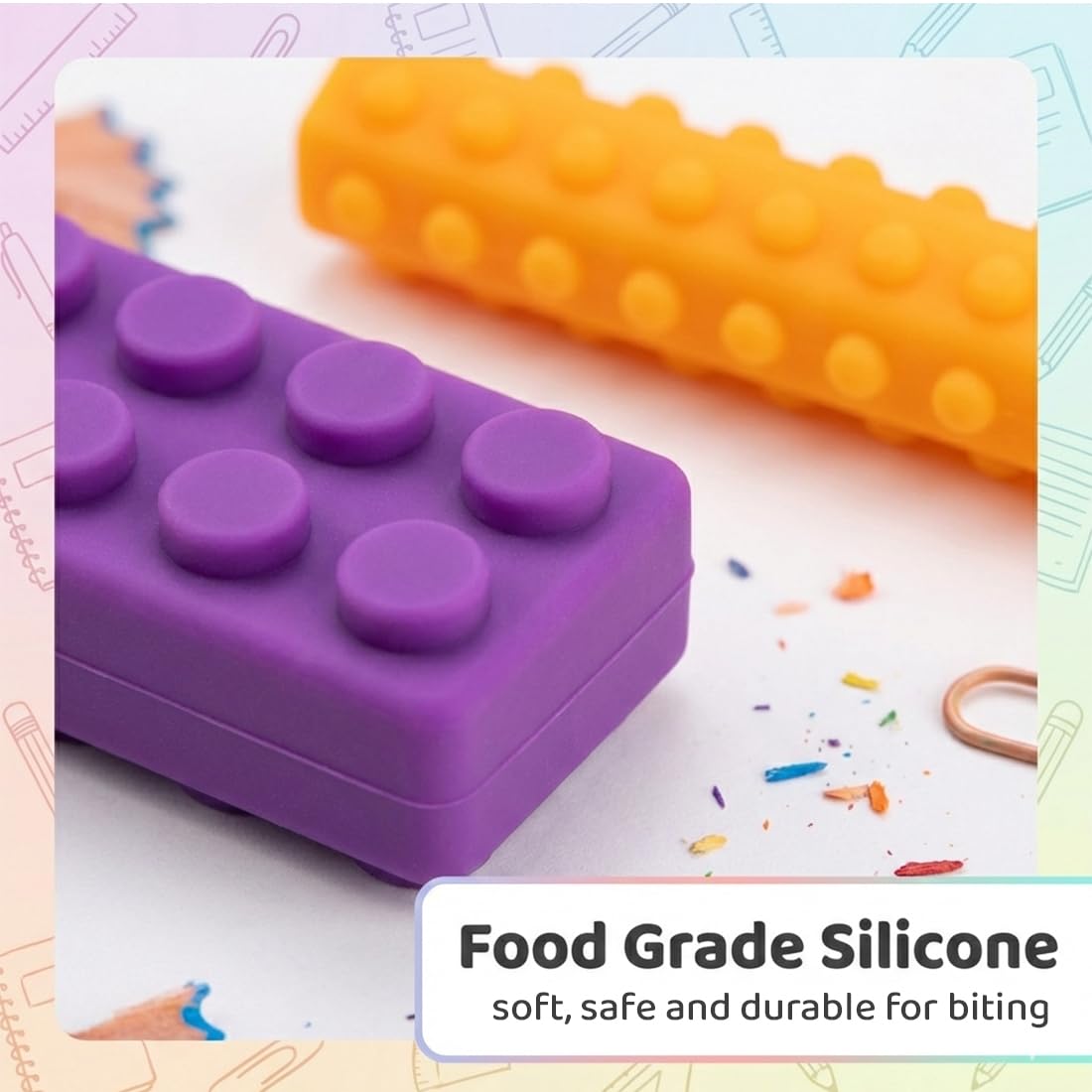 Embouts de Crayon à Mâcher - Colliers à Mâcher Enfant TDAH Machouilleur Bâton de Dentition