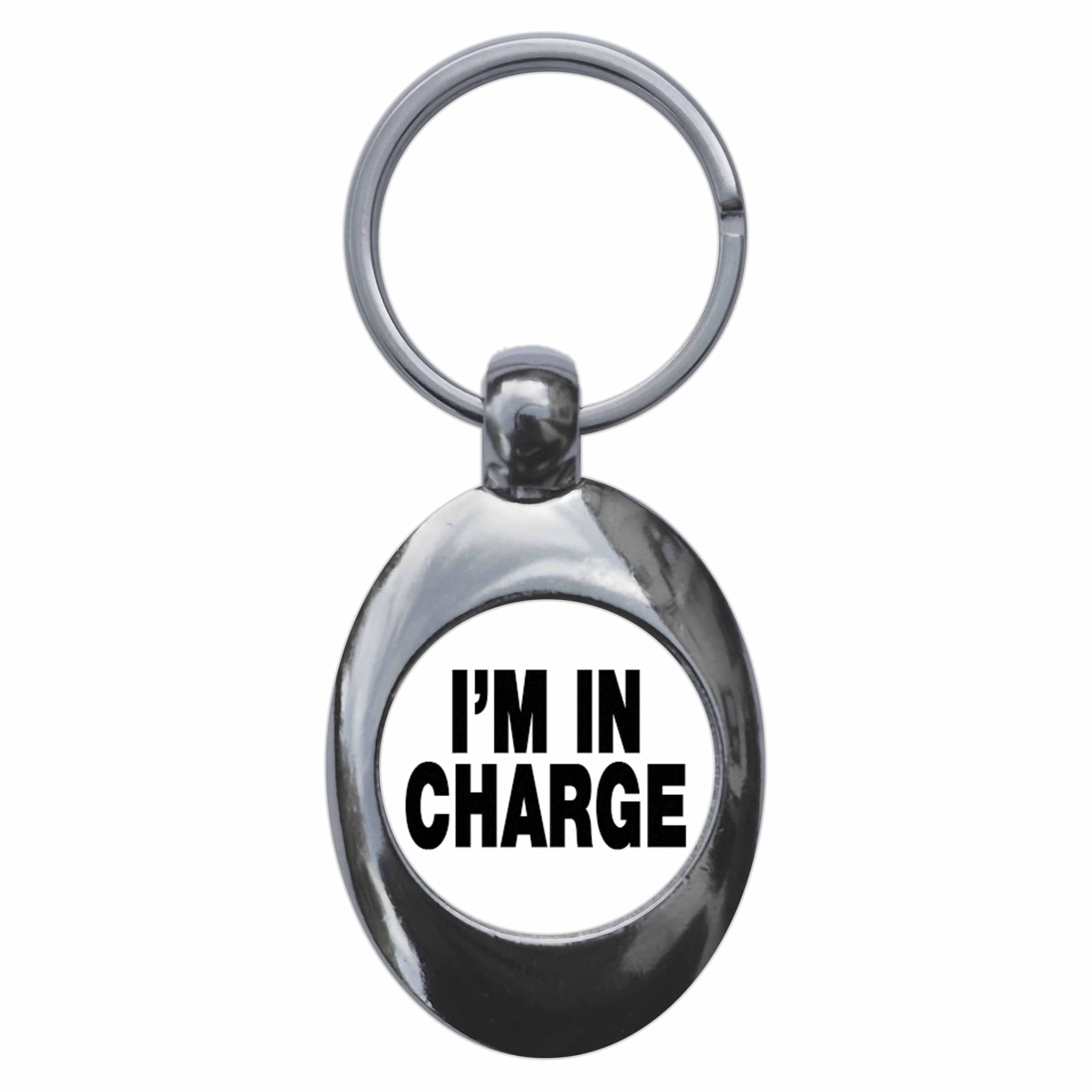 Ozorath I'm In Charge Keyring Keychain Key Ring Chain With Trolley Coin