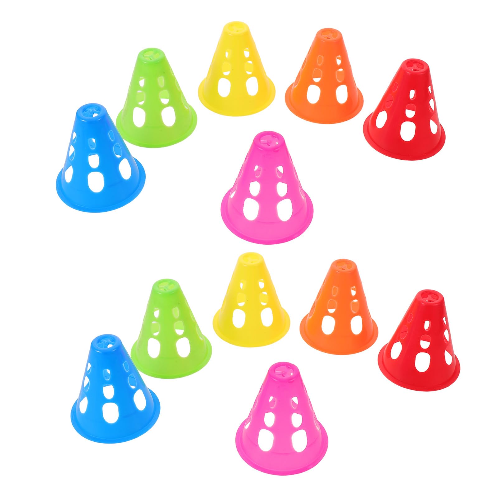 12 Mini-Sportkegel: Winddichte Kegel für Inline-Skating-Agility-Training, Kegel mit Löchern für Skate-Übungen