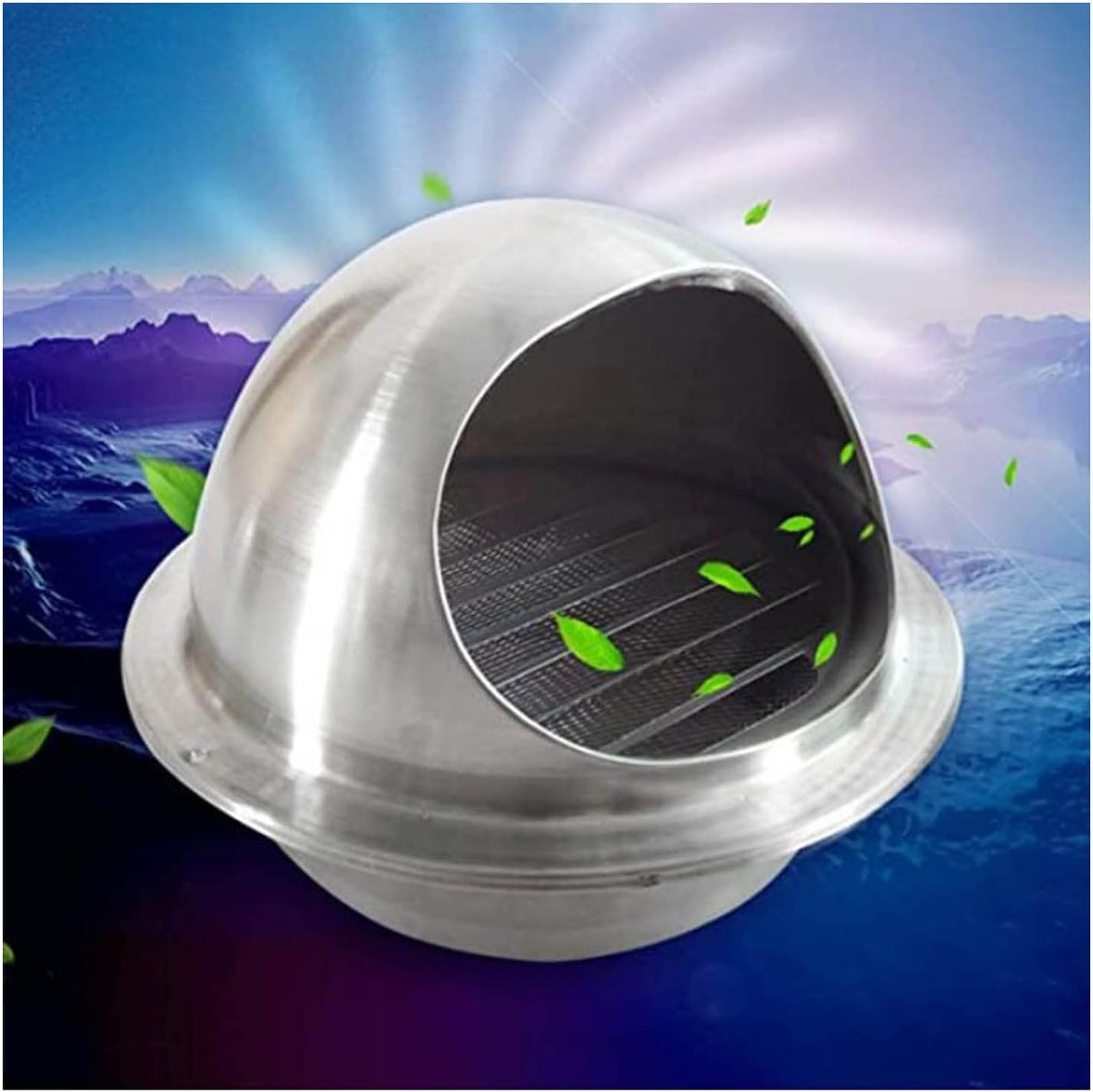 Air Ventilation Outlet Hood 304 Stainless Steel Wall Air Soffit Vents with Built-in Screen Mesh, Antis Clogging, Round Bull Nosed External Extractor for Home Bathroom, Kitchen Ventilation (