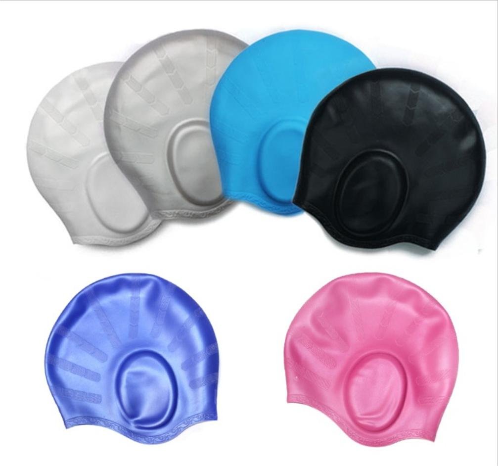 HLSilikon-Kapuzen-Schwimmen-Kappe Silikon-Kappe, Pink,pink