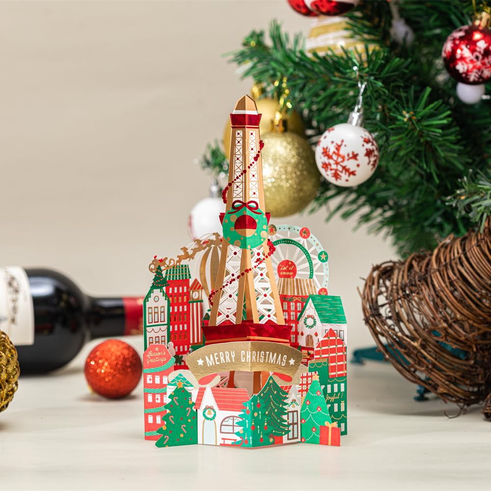 6 Biglietti Di Auguri 3D Pop Up Di Natale, Fatti A Mano Con Buste E Adesivi, Decorazioni Babbo Natale E Renne