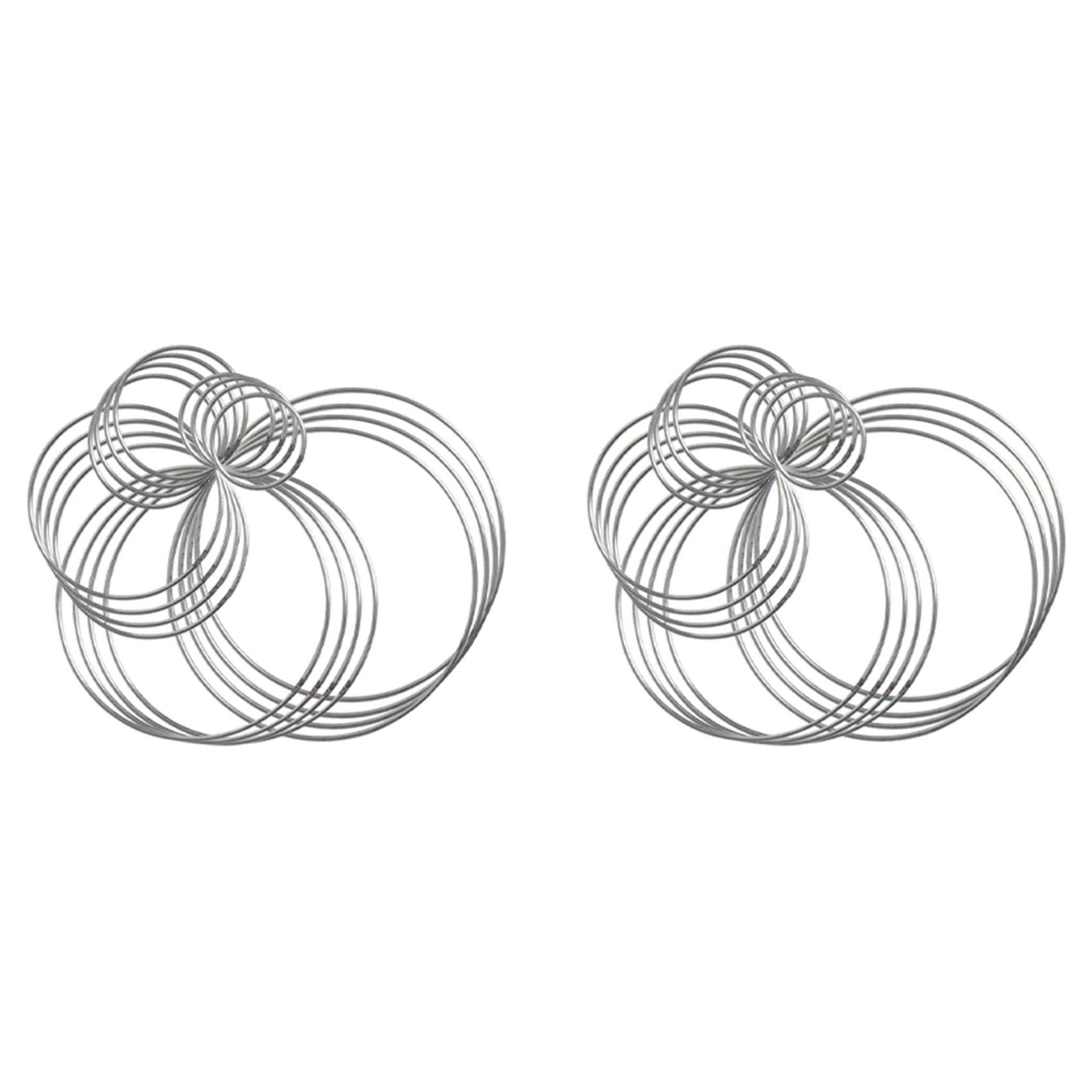 Hndhbfgrt 40 Pieces Metal Dream Catcher Rings Hoops Steel Craft Silver Rings for Crafts,Macrame and Other DIY Projects in 5 Sizes