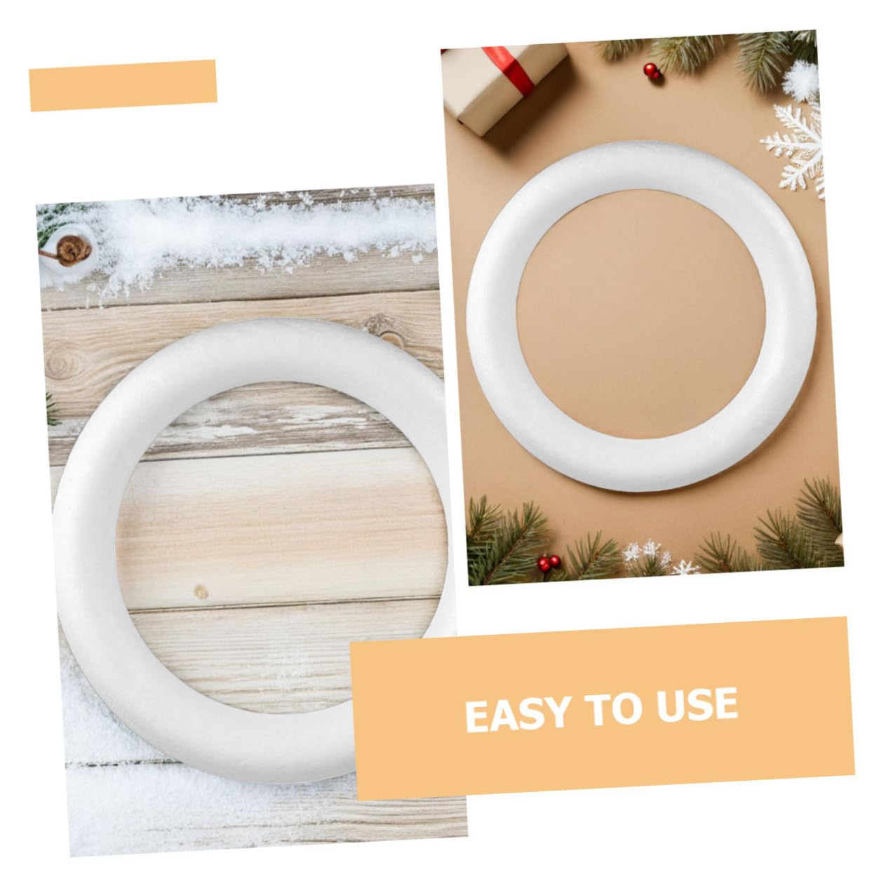 3pièces Kit De Couronne De Noël Mousse Ronde pour Décoration De Fêtes Travaux Manuels Et Mariages Cercles De Couronne Mousse pour Artisanat