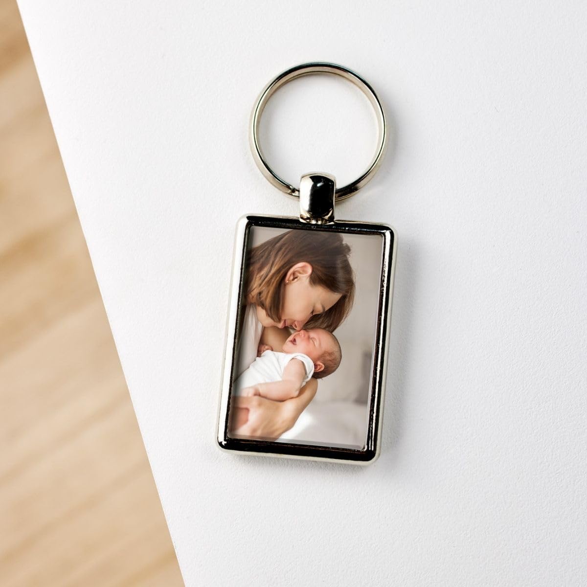 DEREGALOOS Llavero con Foto Personalizado | Llavero Metálico con Tapa Acrílica | Regalos personalizados con foto | Llaveros para el Día del Padre, Día de la Madre, San Valentín, Amigos