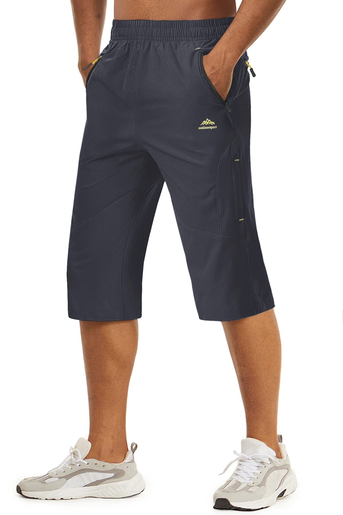 TACVASEN Uomo Pantaloni Sportivi a 3/4 Traspiranti ad Asciugatura Rapida
