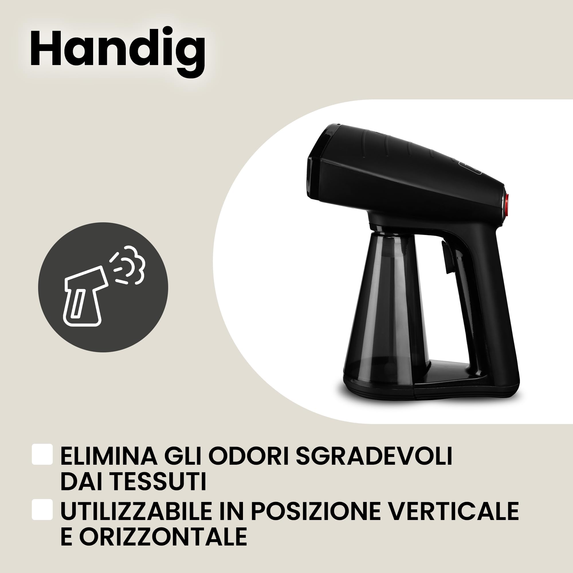 ZEEGMA Handig Ferro da Stiro Verticale 1600 W, Serbatoio 260 ml | Cavo da 2,5 m, Sicuro per Diversi Tessuti, Spazzola per Tessuti Spessi, Borsa Inclusa