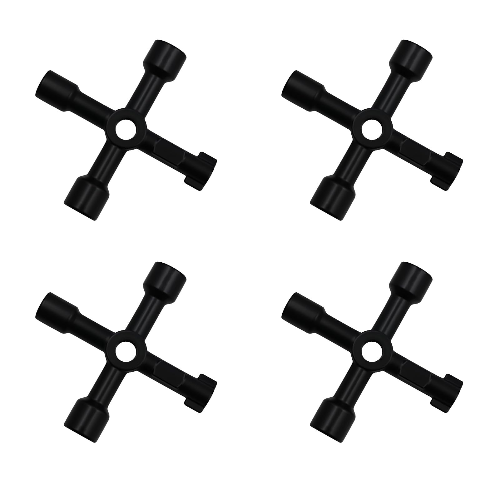 Set di 4 chiavi multiuso multiuso a 4 vie - Chiave universale in lega di zinco - Chiave a croce per contatore del gas, acqua, elettricità, armadietto dei medicinali, ascensore e scatole tecniche, p