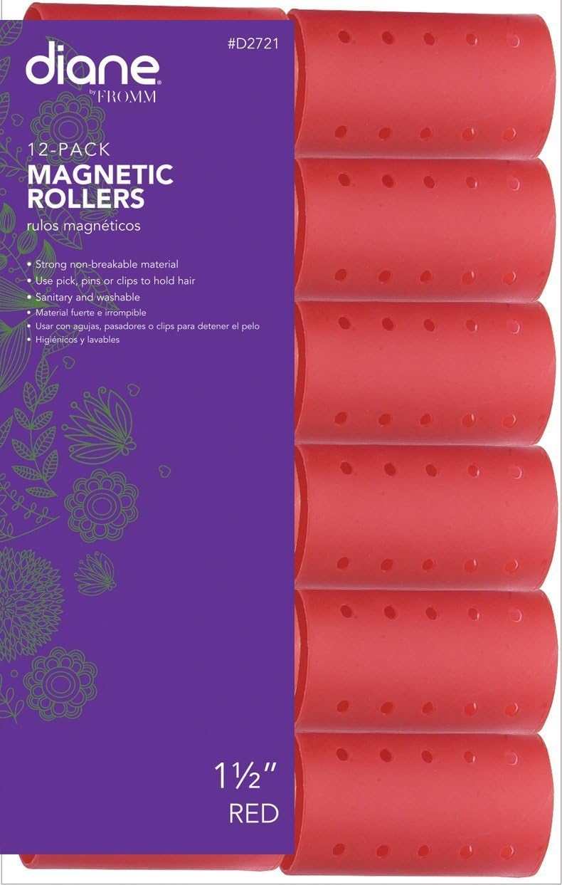 12pcs 38mm Magnetic Curler Red (12pcs) (Parallel Import)
