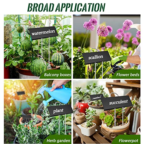 Choicare 30-Pack Metal Plant Labels, 3.5'' X 1.2'' Garden Markers Signs Labels, Reusable Garden Labels Plant Tags, Weatherproof Garden Signs For Vegetables Black #TOP5