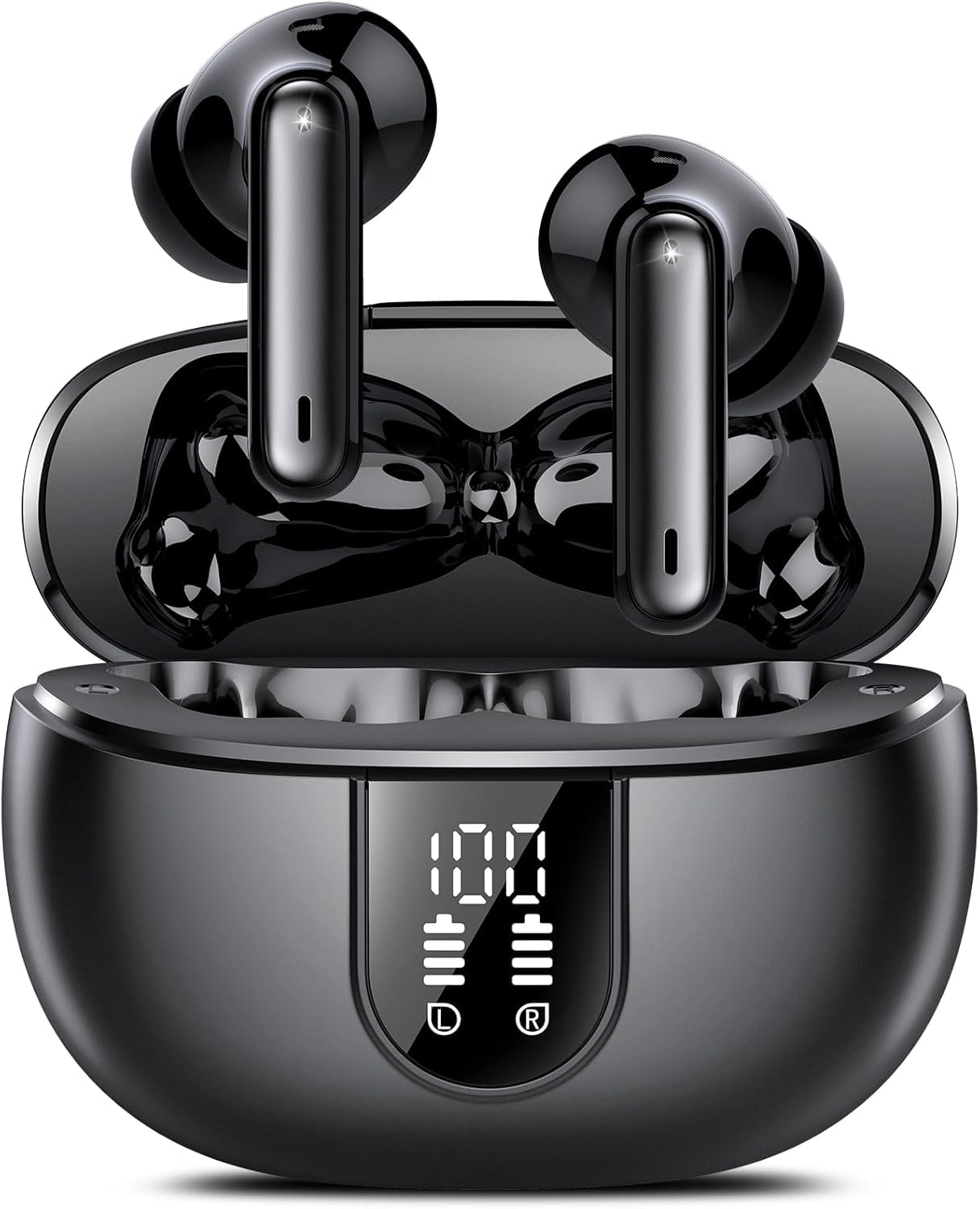 VEKJ Ai Translation Earbuds Real Time No Subscription, 164 Languages Translator Earbuds with 6 Translation Modes, Audio and Video Calls Translator Headphones, Carbon Black