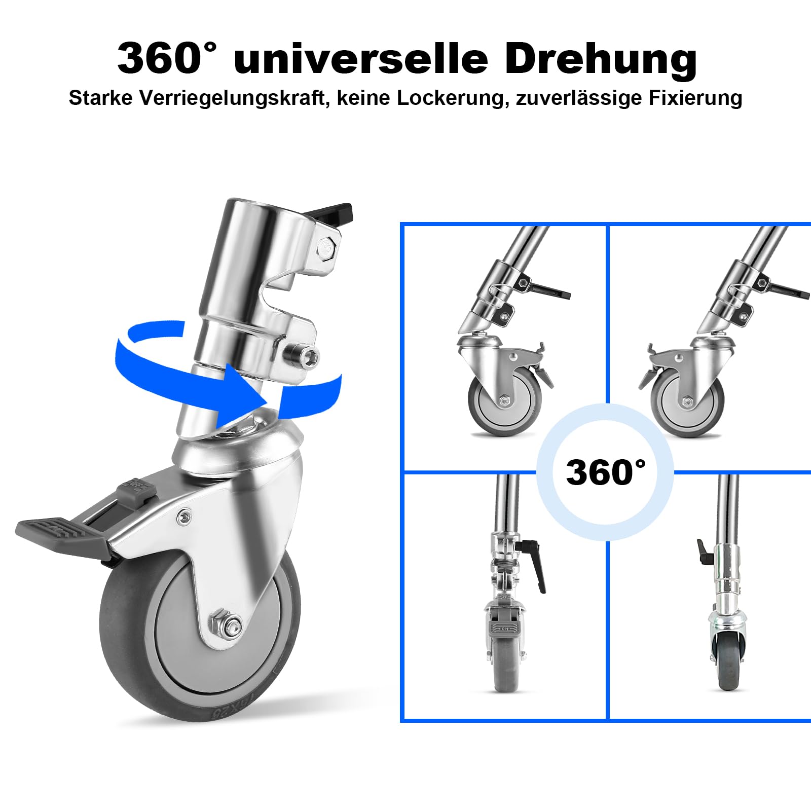 Soonpho 3 stuks C-statiefwielen voor statiefwielen, wielen, C-standaard
