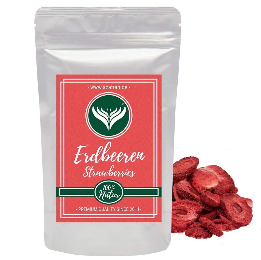 Azafran Strawberry Slices Freeze-Dried Natural Strawberries Dried in Slices 250g