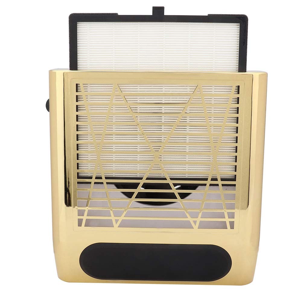 80W Collettore di polveri per unghie Strumento di manicure per aspirapolvere per aspirazione di nail art a forte aspirazione 100-240V(EU Plug Gold)