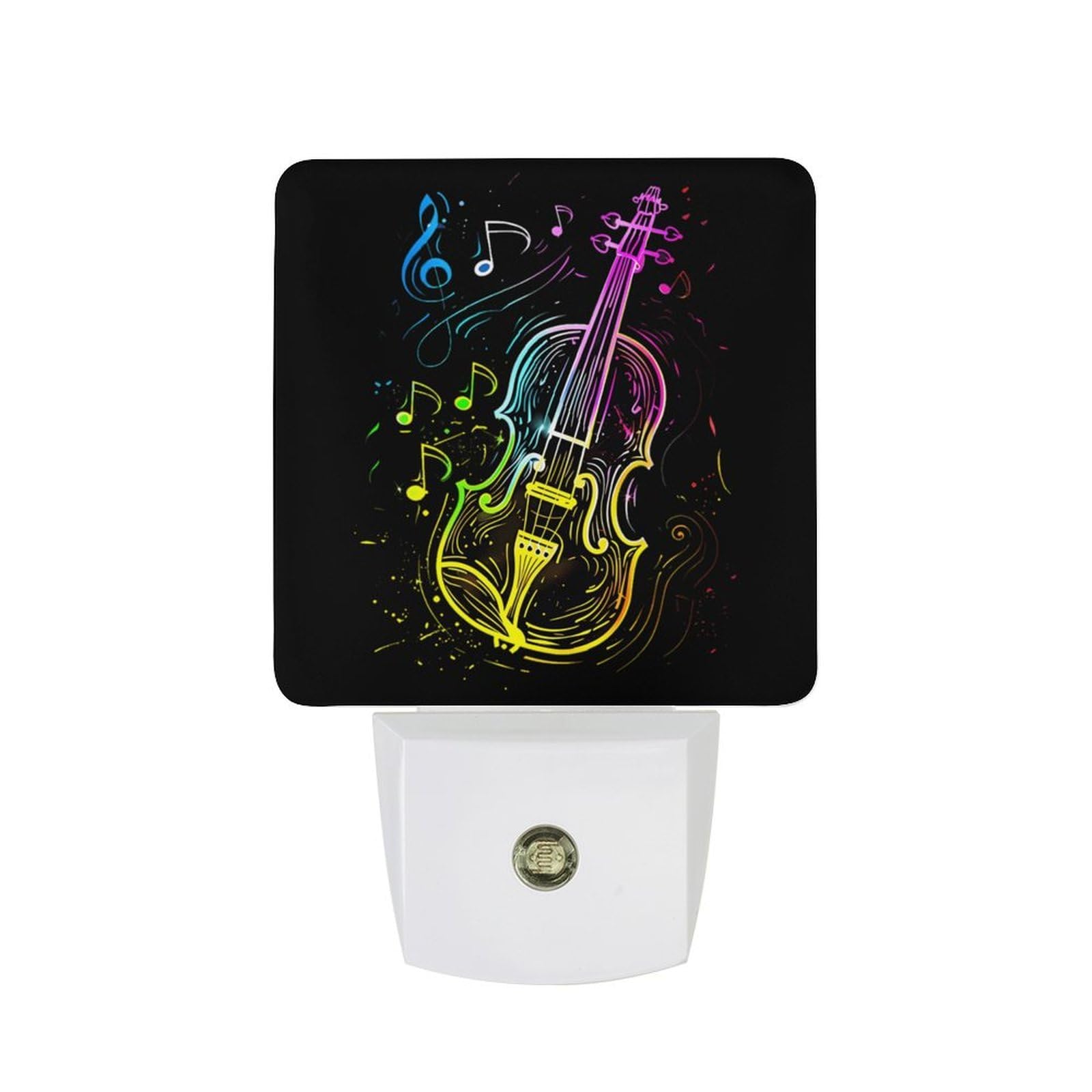 Nqrxadcrt Style Colorful Violin Music Notes Night Light Plug In Wall Lights Bedside Lamp Bedrooms Home Hallways Decoration